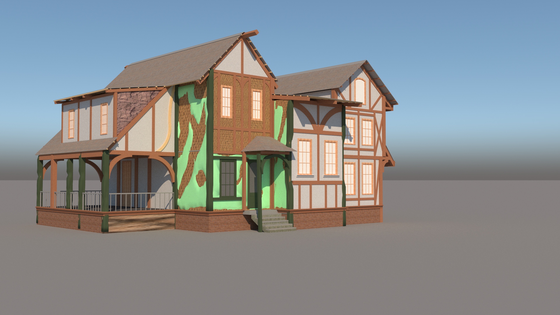 casa antigua | Curso 3d Studio Max Modelado